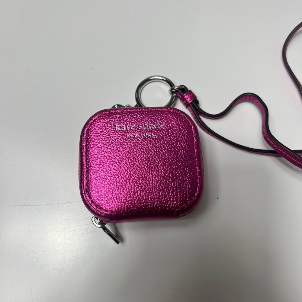 Kate Spade Ava Metallic Bikini Pink Airpods Lanyard Case NWT - Picture 9 of 10